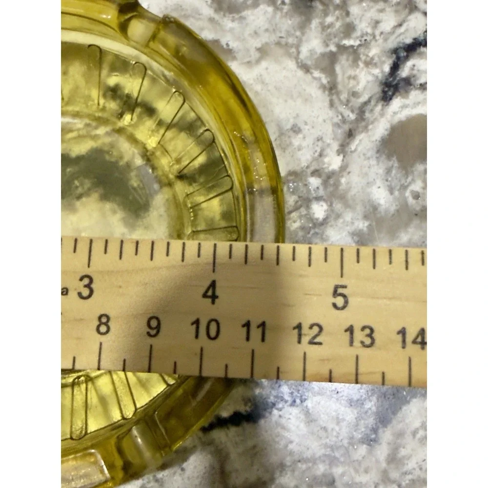 Vintage Amber Glass Round Ashtray 4.5